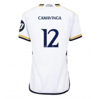 Camisa de time de futebol Real Madrid Eduardo Camavinga #12 Replicas 1º Equipamento Feminina 2023-24 Manga Curta